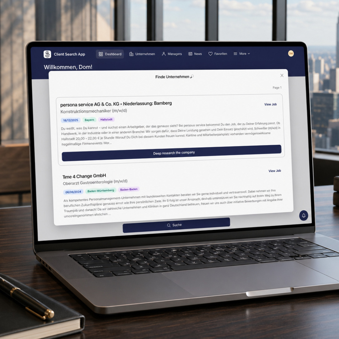Client Search app preview